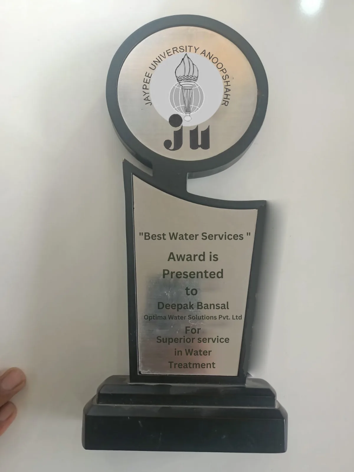 Optima Water Solutions industry recognition award 4